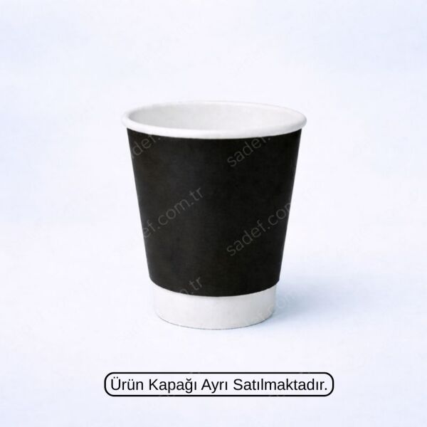 SİYAH DOUBLE WALL 8 OZ BASKISIZ KARTON BARDAK SICAK 500 ADET