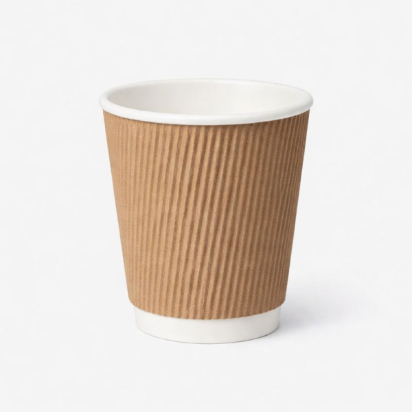 KRAFT RIPPLE 8 OZ BASKISIZ KARTON BARDAK SICAK 500 ADET