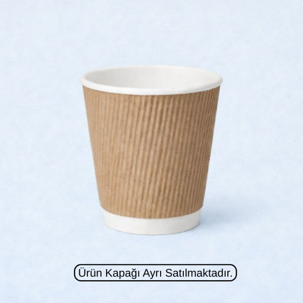 KRAFT RIPPLE 8 OZ BASKISIZ KARTON BARDAK SICAK 500 ADET