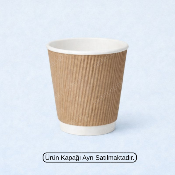 KRAFT RIPPLE 8 OZ BASKISIZ KARTON BARDAK SICAK 500 ADET