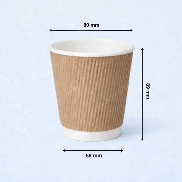 KRAFT RIPPLE 8 OZ BASKISIZ KARTON BARDAK SICAK 500 ADET