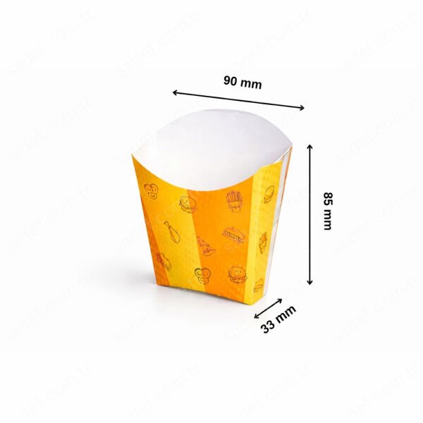 OREGO BASKILI CİPS KUTUSU (33X80X90 MM  KÜÇÜK BOY 90 ADET