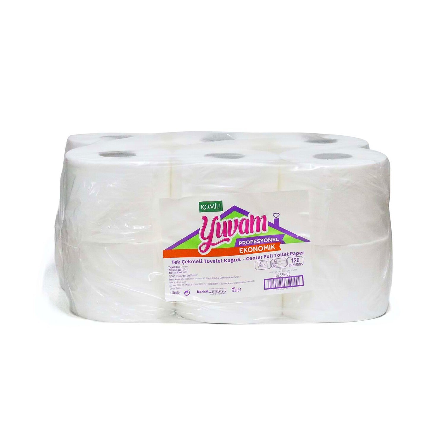 PRO KOMİLİ MİNİ İÇTEN ÇEKME TUVALET KAĞIDI ( 11,5 CM ) 120M 12 AD 5,9 KG