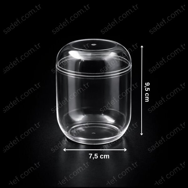 BR600 270 CC KAPSÜL KRİSTAL KAVANOZ KAP+KAPAK 30 GR ŞEFFAF 210 ADET