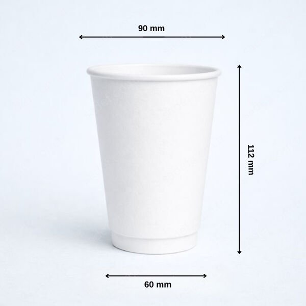 BEYAZ DOUBLE WALL ARNES 14 OZ BASKISIZ KARTON BARDAK SICAK 500 ADET