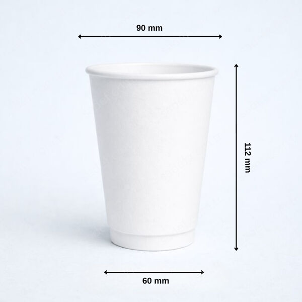 BEYAZ DOUBLE WALL 14 OZ ( 450 ML ) KARTON BARDAK ARNES 500 ADET