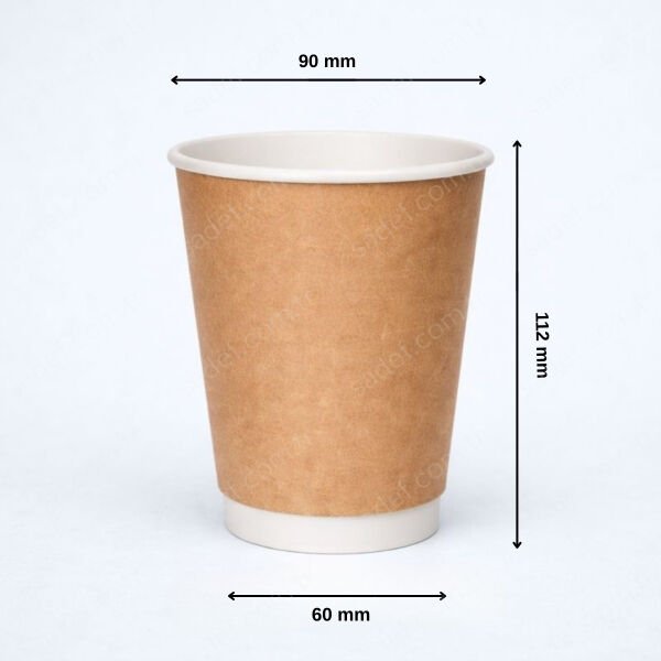 KRAFT DOUBLE WALL ARNES 14 OZ BASKISIZ KARTON BARDAK SICAK 500 ADET