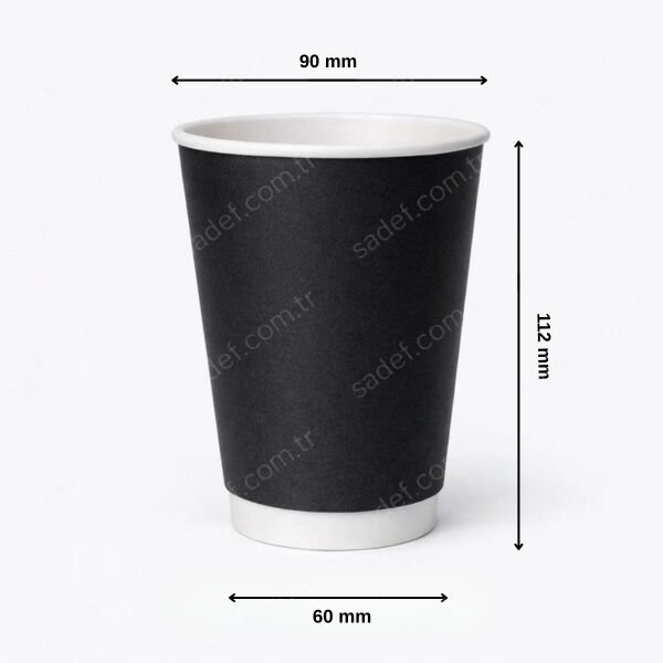 SİYAH DOUBLE WALL ARNES 14 OZ BASKISIZ KARTON BARDAK SICAK 500 ADET