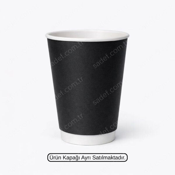 SİYAH DOUBLE WALL 14 OZ ( 450 ML ) KARTON BARDAK ARNES 500 ADET