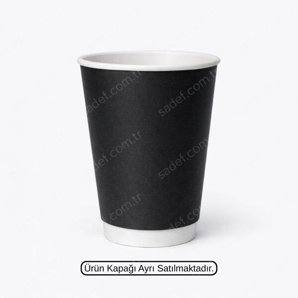 SİYAH DOUBLE WALL 14 OZ ( 450 ML ) KARTON BARDAK ARNES 500 ADET