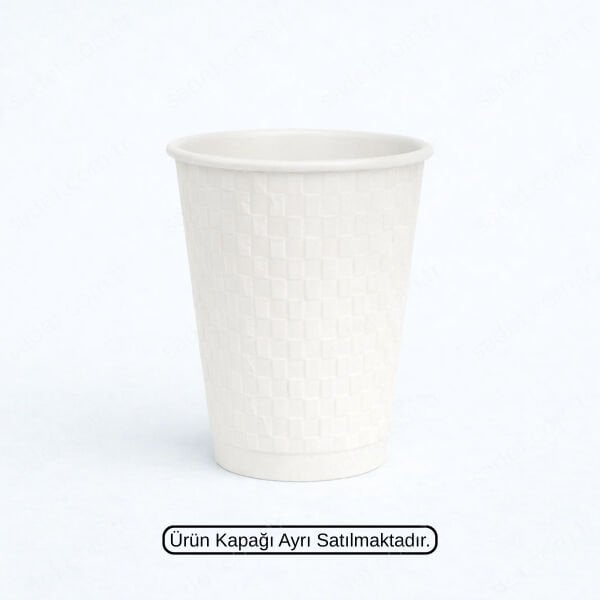 BEYAZ EMBOSSED 14 OZ BASKISIZ KARTON BARDAK SICAK 800 ADET