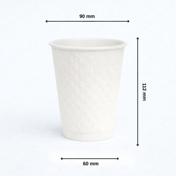 BEYAZ EMBOSSED 14 OZ BASKISIZ KARTON BARDAK SICAK 800 ADET