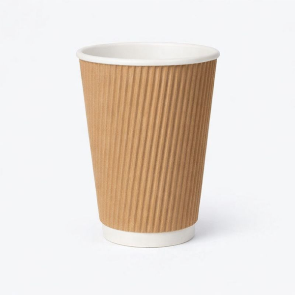 KRAFT RIPPLE 14 OZ BASKISIZ KARTON BARDAK SICAK 500 ADET