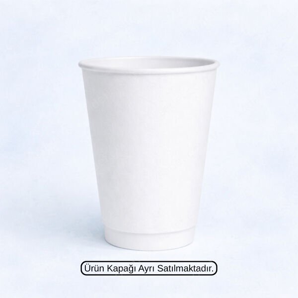 BEYAZ DOUBLE WALL 16 OZ BASKISIZ KARTON BARDAK SICAK 500 ADET