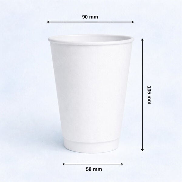 BEYAZ DOUBLE WALL 16 OZ ( 500 ML ) KARTON BARDAK ARNES 500 ADET