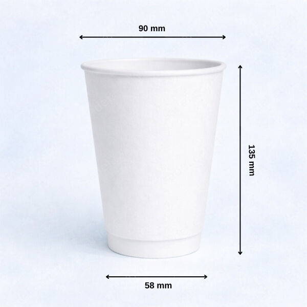 BEYAZ DOUBLE WALL 16 OZ ( 500 ML ) KARTON BARDAK ARNES 500 ADET