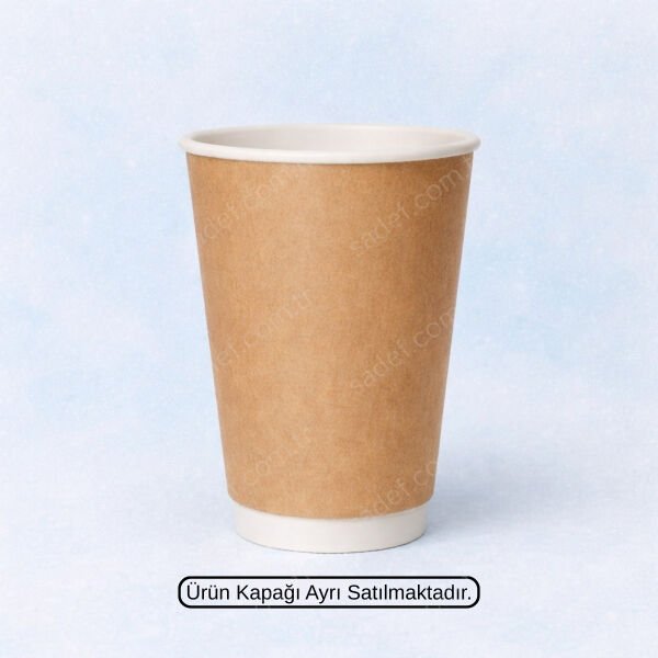 KRAFT DOUBLE WALL 16 OZ BASKISIZ KARTON BARDAK SICAK 500 ADET