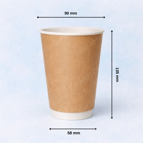 KRAFT DOUBLE WALL 16 OZ ( 500 ML ) KARTON BARDAK ARNES 500 ADET