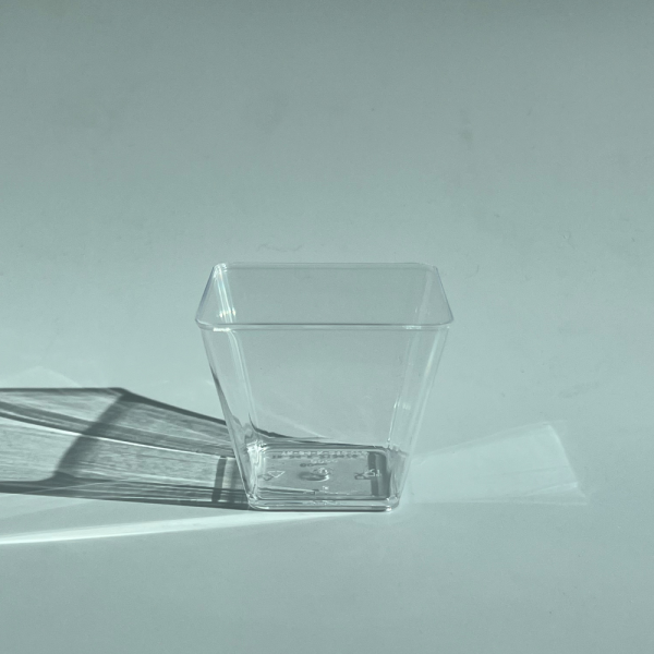 60 CC PRİZMA - KÜBİK KASE ŞEFFAF - 25 ADET