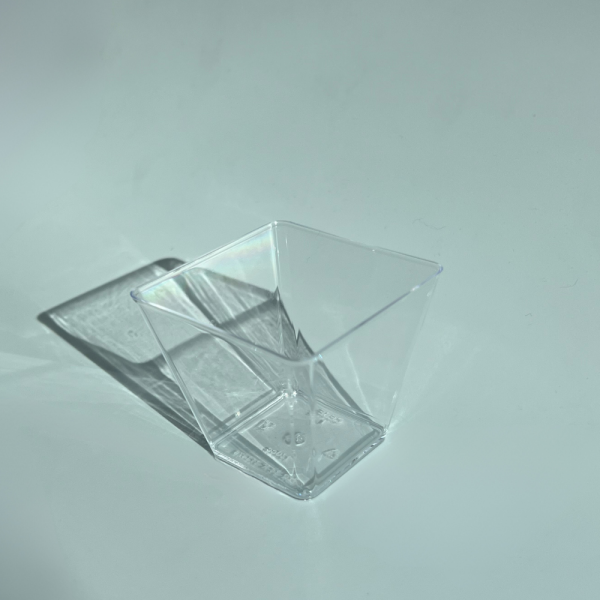 120 CC PRİZMA - KÜBİK KASE ŞEFFAF - 50 ADET