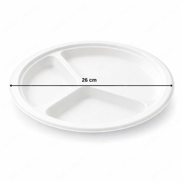 26 CM 3 BÖLMELİ EKOLOJİK TABAK 1000 ADET