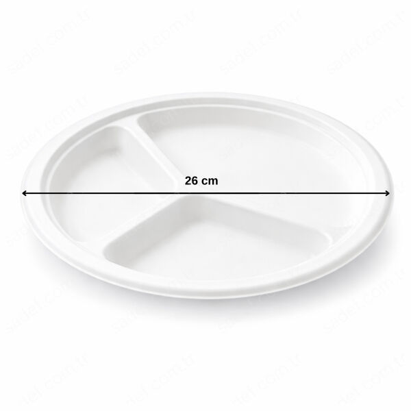 26 CM 3 BÖLMELİ EKOLOJİK TABAK 1000 ADET
