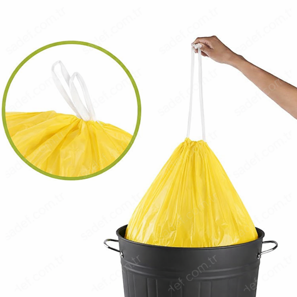 501 LİMON BÜYÜK BOY BÜZGÜLÜ ÇÖP POŞETİ ( 65X70 CM ) 130 GR RL 10 AD X 25 RL 3,25 KG 31 MC 60 LT