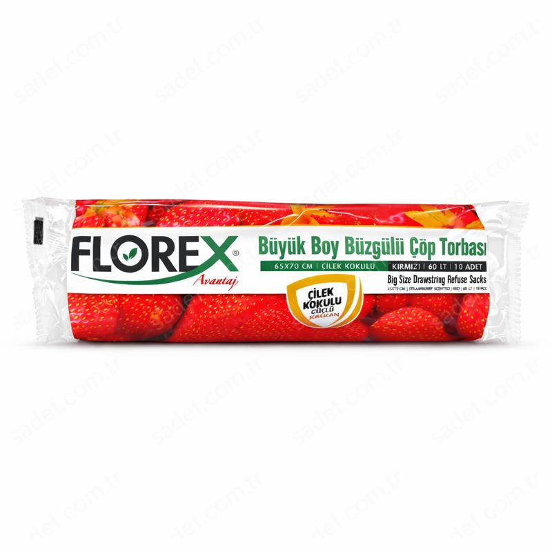 502 ÇİLEK BÜYÜK BOY BÜZGÜLÜ ÇÖP POŞETİ ( 65X70 CM ) 130 GR RL 10 AD X25 RL 3,25 KG 31 MC 60 LT