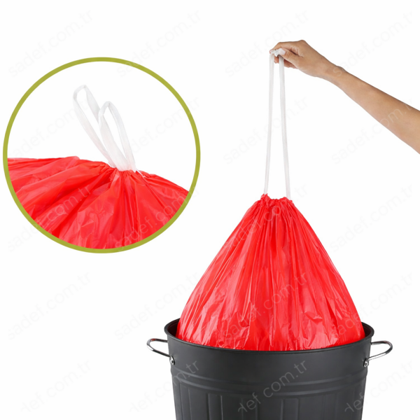 502 ÇİLEK BÜYÜK BOY BÜZGÜLÜ ÇÖP POŞETİ ( 65X70 CM ) 130 GR RL 10 AD X25 RL 3,25 KG 31 MC 60 LT