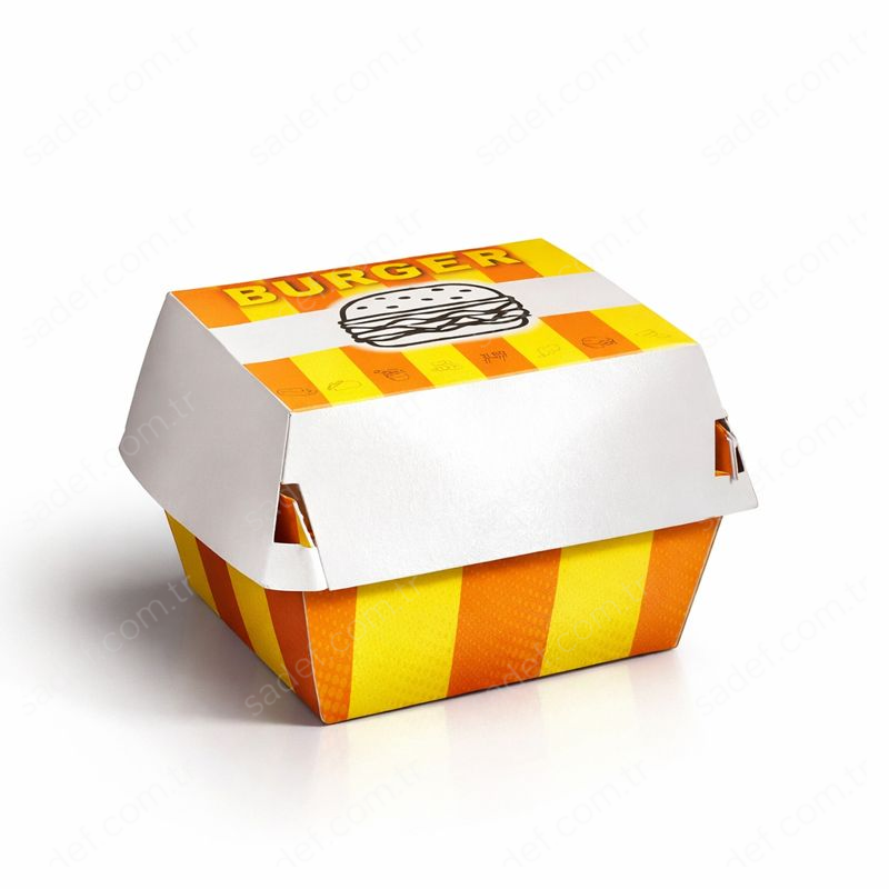 OREGO BASKILI HAMBURGER KUTUSU ( 9X9X7  KÜÇÜK BOY 150 ADET