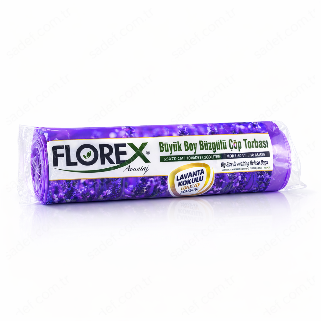 503 LAVANTA BÜYÜK BOY BÜZGÜLÜ ÇÖP POŞETİ ( 65X70 CM ) 130 GR RL 10 AD X 25 RL 3,25 KG 31 MC 60 LT