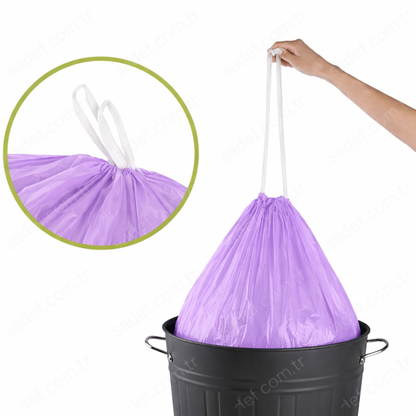 503 LAVANTA BÜYÜK BOY BÜZGÜLÜ ÇÖP POŞETİ ( 65X70 CM ) 130 GR RL 10 AD X 25 RL 3,25 KG 31 MC 60 LT