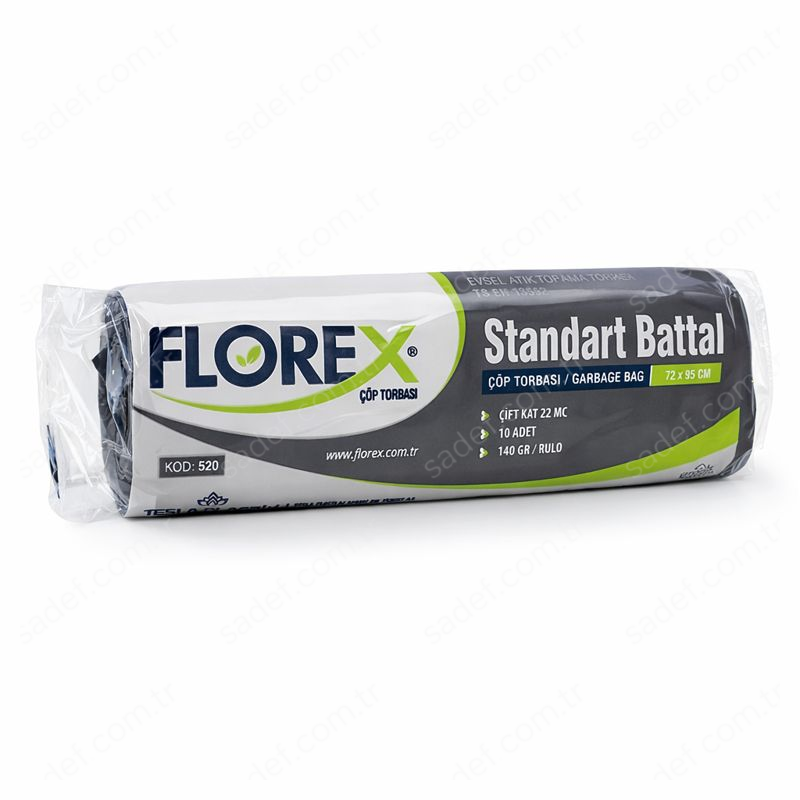 520 STD BATTAL ÇÖP POŞETİ ( 72X95 CM ) 140 GR RL 10 AD X 24 RL 3,36 KG 22 MC 90 LT SİYAH