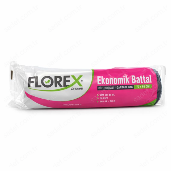 522 EKO BATTAL ÇÖP POŞETİ ( 72X95 CM ) 300 GR RL 10 AD X 20 RL 6 KG 48 MC 90 LT SİYAH