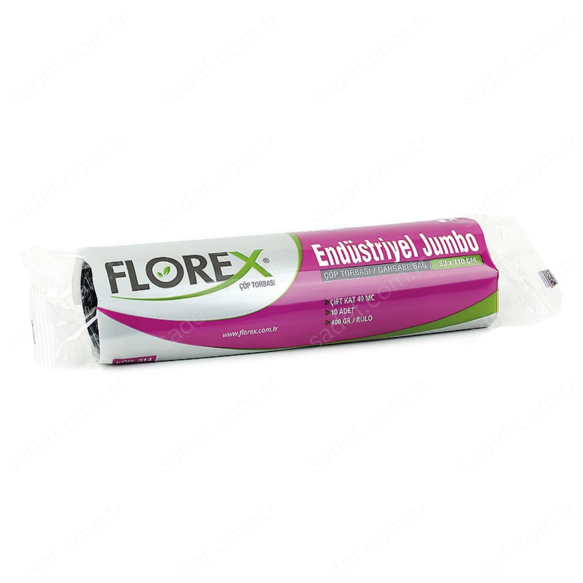 514 END JUMBO ÇÖP POŞETİ ( 80X110 CM ) 400 GR RL 10 AD X 20 RL 8 KG 49 MC 120 LT SİYAH