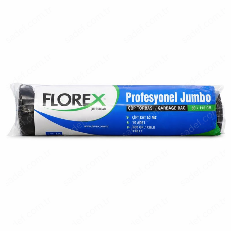 515 PRO JUMBO ÇÖP POŞETİ ( 80X110 CM ) 500 GR RL 10 AD X 20 RL 10 KG 62 MC 120 LT SİYAH