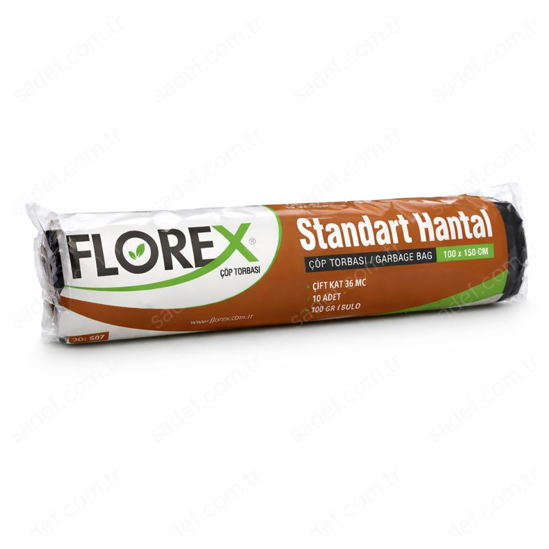 507 STD HANTAL ÇÖP POŞETİ ( 100X150 CM ) 500 GR RL 10 AD X 10 RL 5 KG 36 MC 200 LT SİYAH