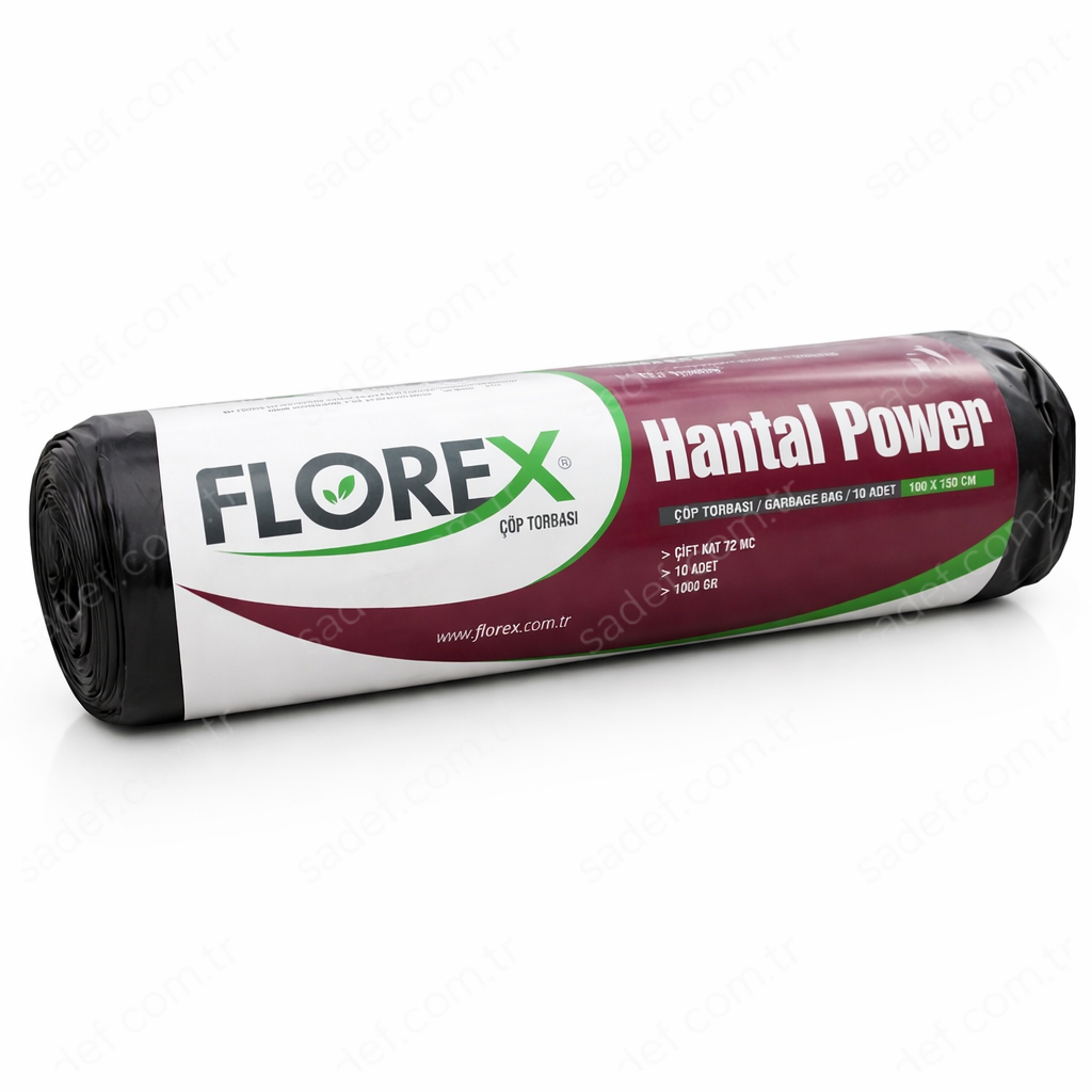 548 POWER HANTAL ÇÖP POŞETİ ( 100X150 CM ) 1000 GR RL 10 AD X 10 RL 10 KG 200 LT SİYAH