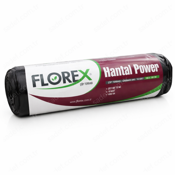 548 POWER HANTAL ÇÖP POŞETİ ( 100X150 CM ) 1000 GR RL 10 AD X 10 RL 10 KG 200 LT SİYAH
