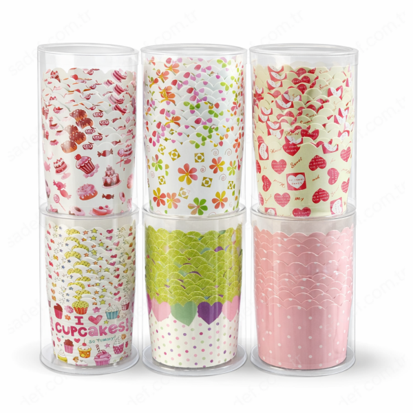 LARGE 6X5,5 CM RENKLİ MUFFİN KEK KAPSÜLÜ - 12 AD X 12 PAKET