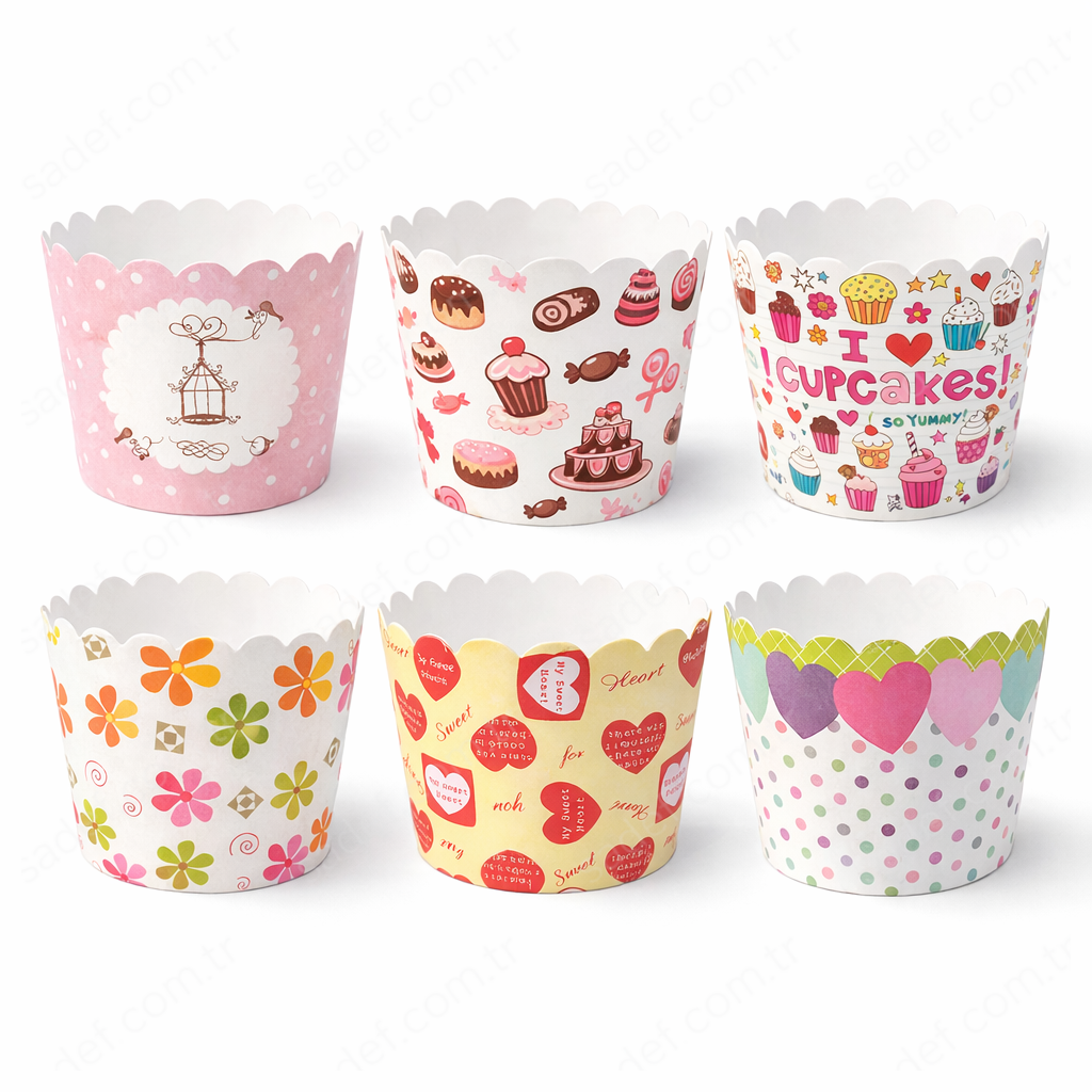 LARGE 6X5,5 CM RENKLİ MUFFİN KEK KAPSÜLÜ - 12 AD X 12 PAKET