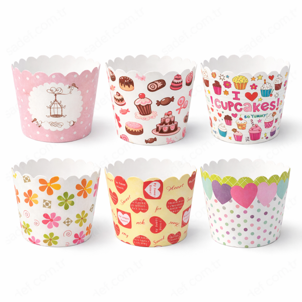 LARGE 6X5,5 CM RENKLİ MUFFİN KEK KAPSÜLÜ - 12 AD X 12 PAKET
