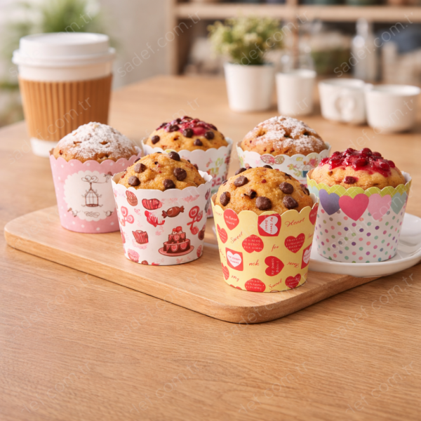 LARGE 6X5,5 CM RENKLİ MUFFİN KEK KAPSÜLÜ - 12 AD X 12 PAKET
