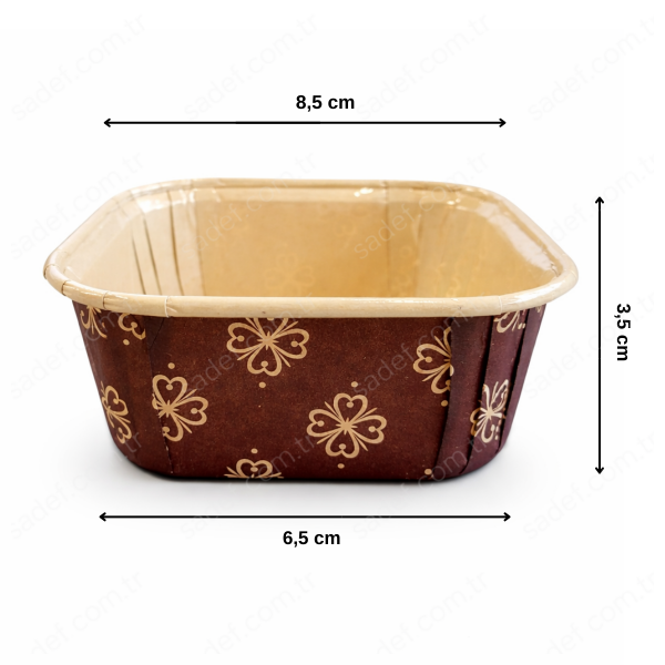 KARE KRAFT 6,5X3,5 CM MUFFİN KEK KAPSÜLÜ - 12 AD X 12 PAKET