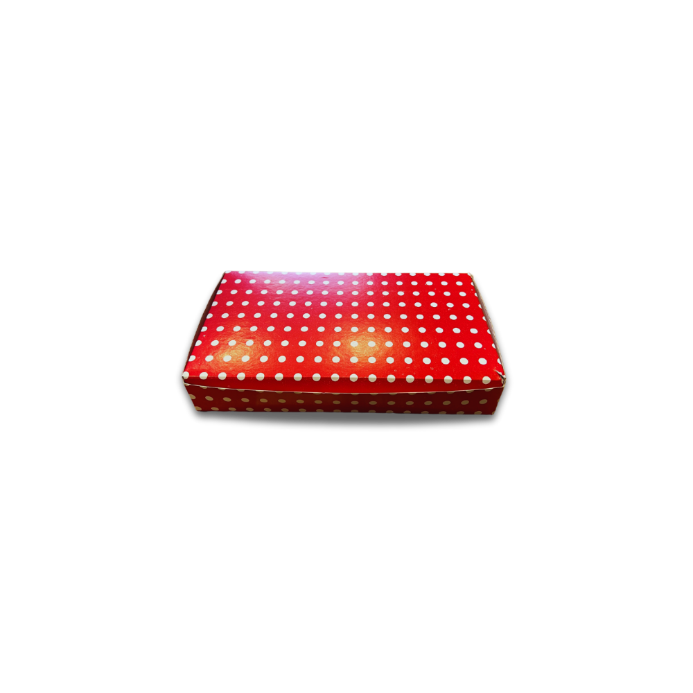 PUANTİYELİ FOLYOLU KURU PASTA KUTUSU 250 GR ( 14X12X4 ) CM 100 AD